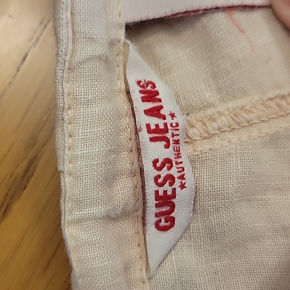 Guess Jeans 100% Linen Tan Pants, Women's Medium, Good Condition! - Picture 4 of 10